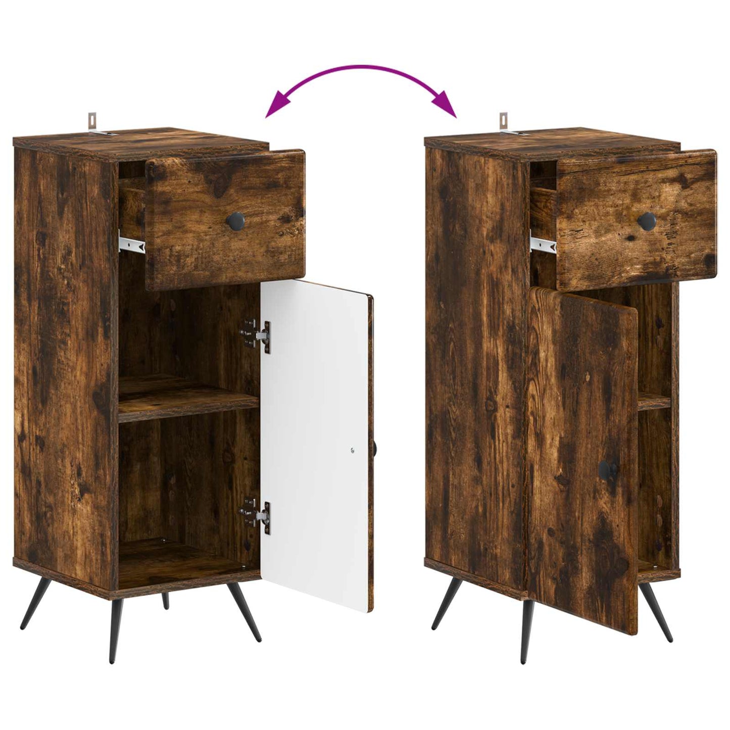 Bathroom Storage Cainet BREDA Smoked Oak 30 x 31 x 80 cm