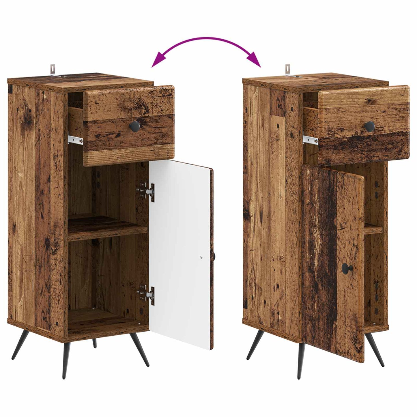 Bathroom Storage Cainet BREDA Old Wood 30 x 31 x 80 cm
