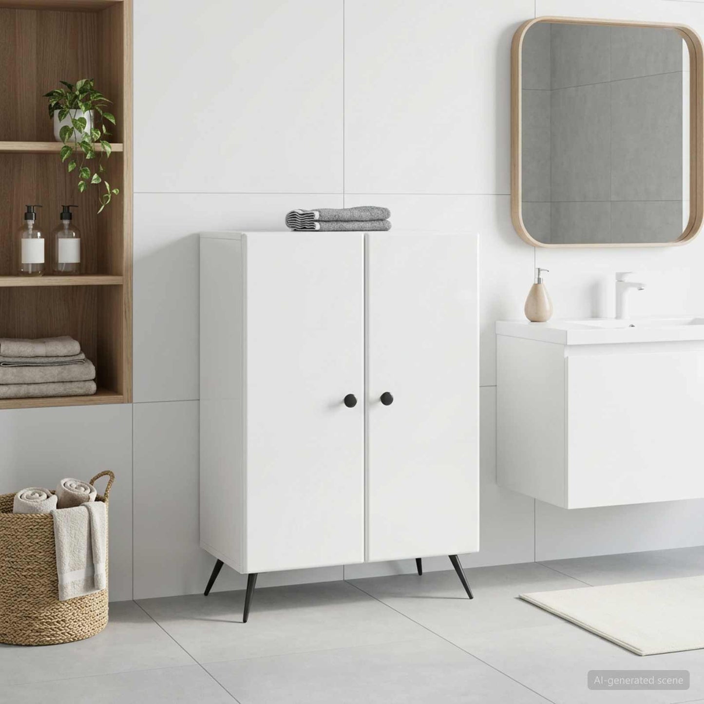 Bathroom Storage Cainet BREDA High Gloss White