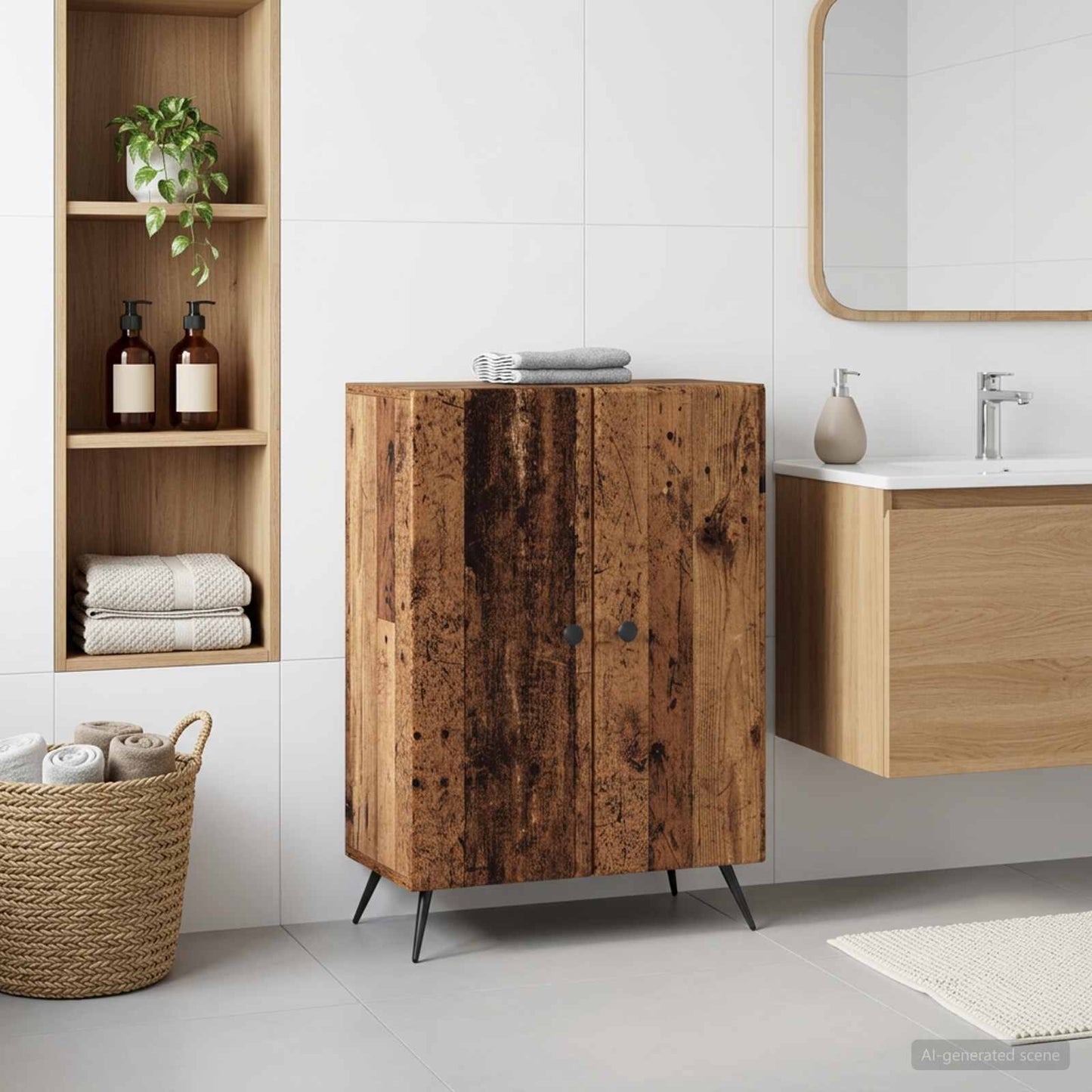 Bathroom Storage Cainet BREDA Old Wood 59.5 x 31 x 80 cm