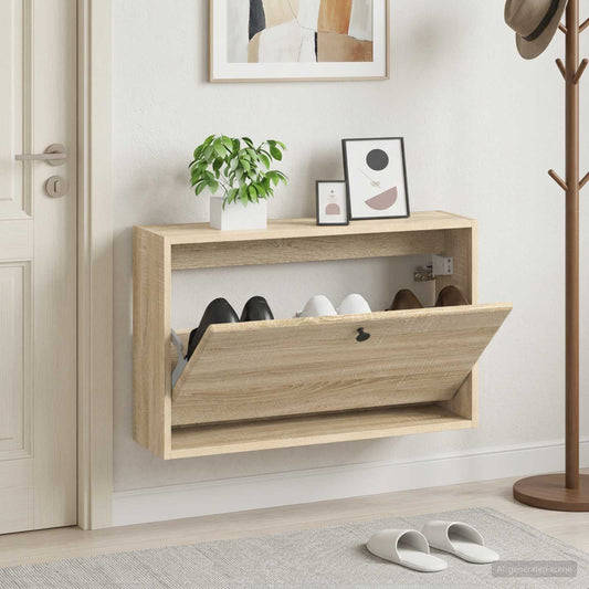 Wall-Mounted Shoe Cabinet BREDA 71 x 17 x 43 cm Engineered Wood