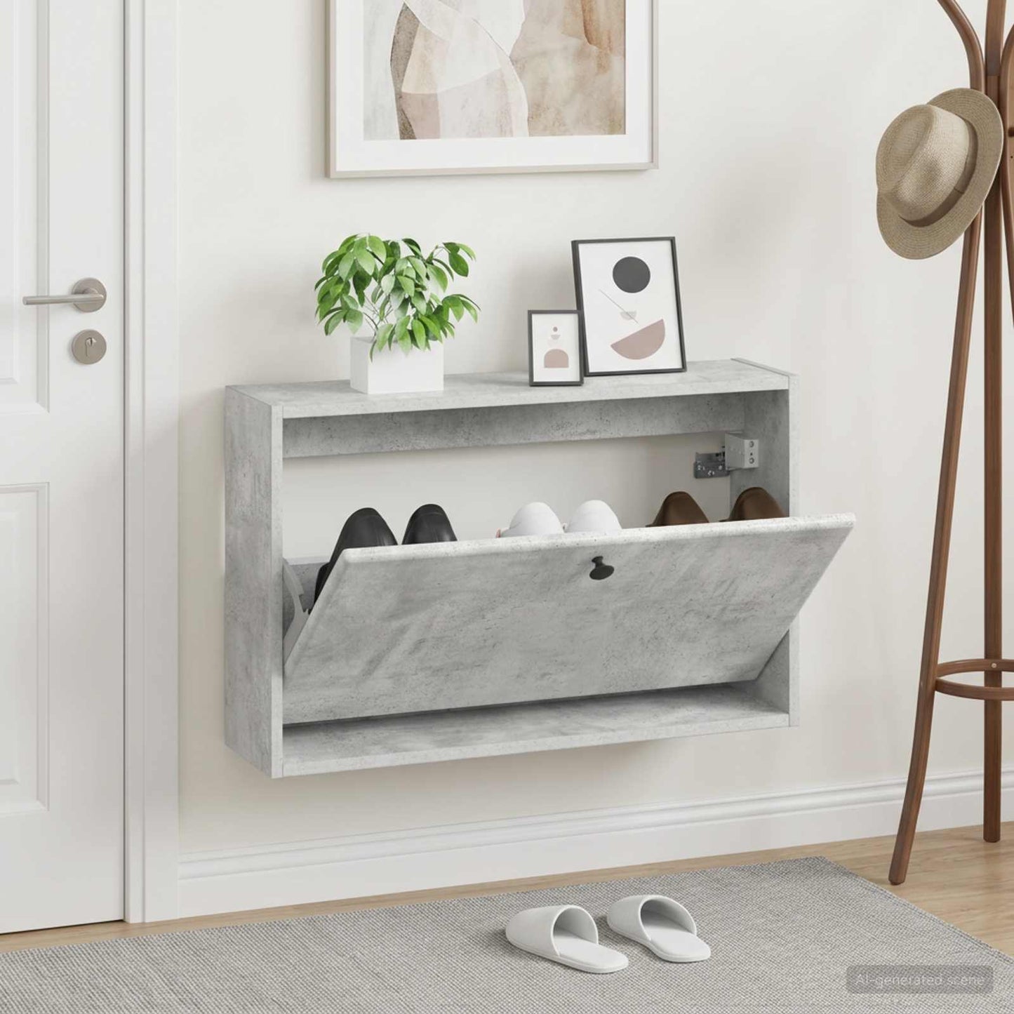 Wall-Mounted Shoe Cabinet BREDA 71 x 17 x 43 cm Engineered Wood