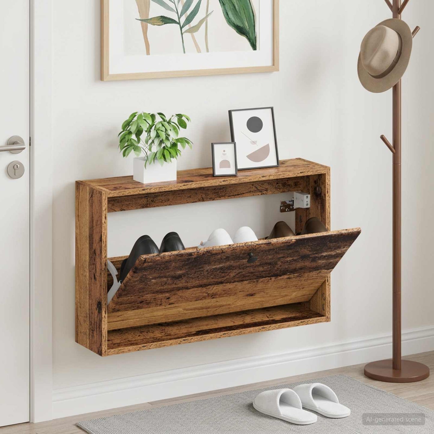 Wall-Mounted Shoe Cabinet BREDA 71 x 17 x 43 cm Engineered Wood