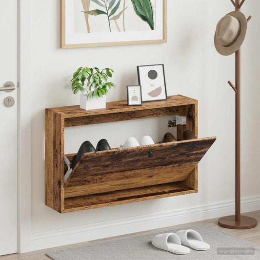 Wall-Mounted Shoe Cabinet BREDA 71 x 17 x 43 cm Engineered Wood