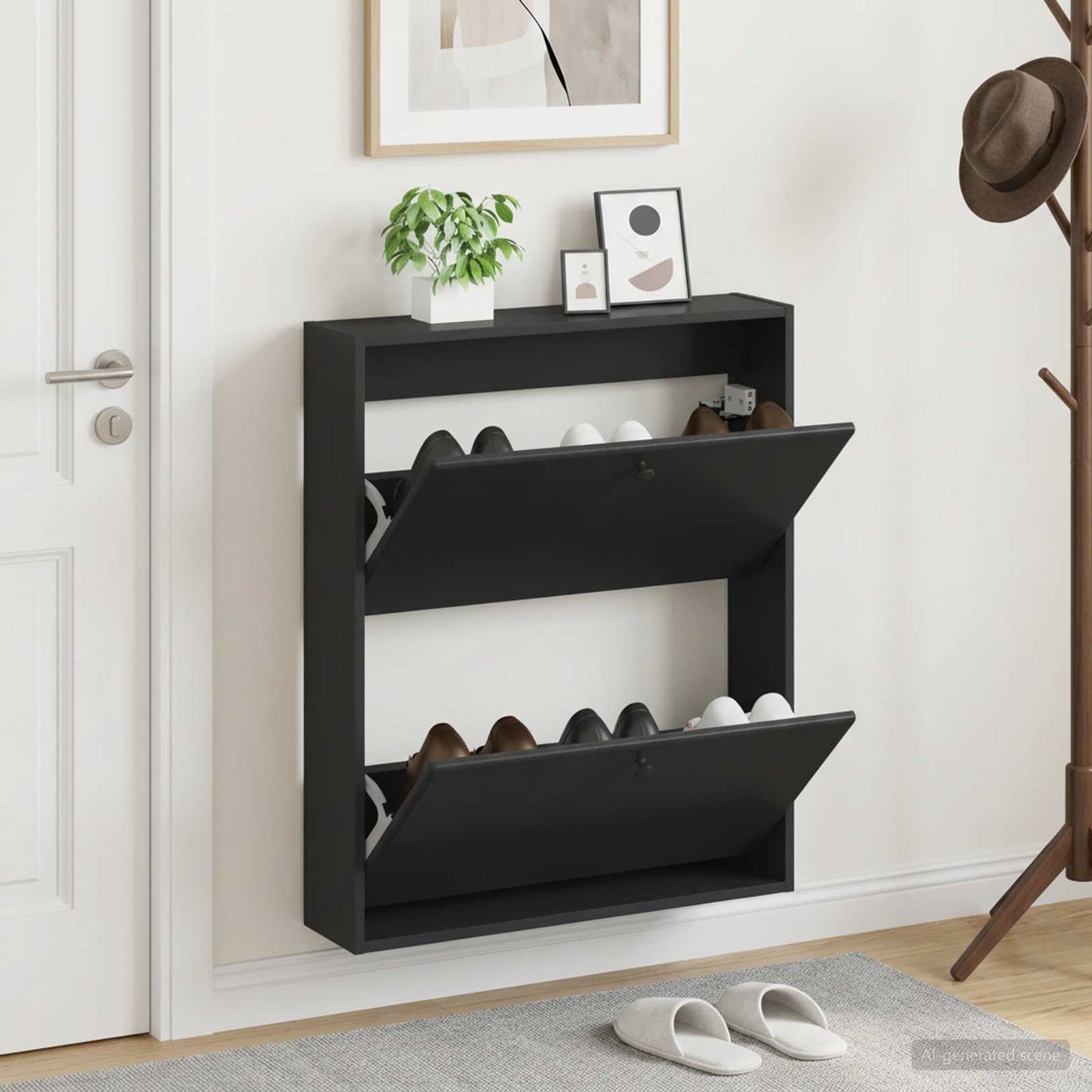 Wall-Mounted Shoe Cabinet BREDA 71 x 17 x 86 cm Engineered Wood