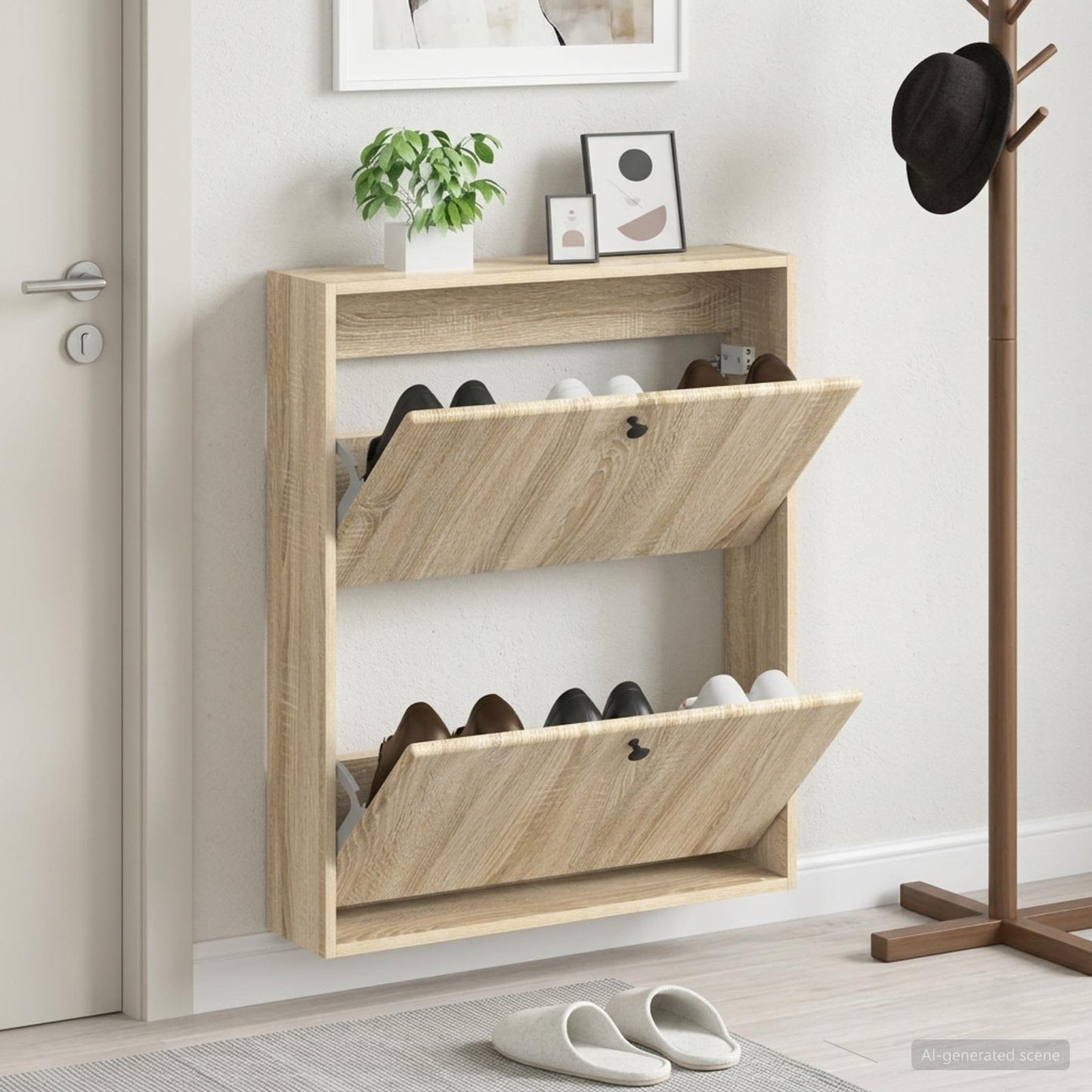 Wall-Mounted Shoe Cabinet BREDA 71 x 17 x 86 cm Engineered Wood