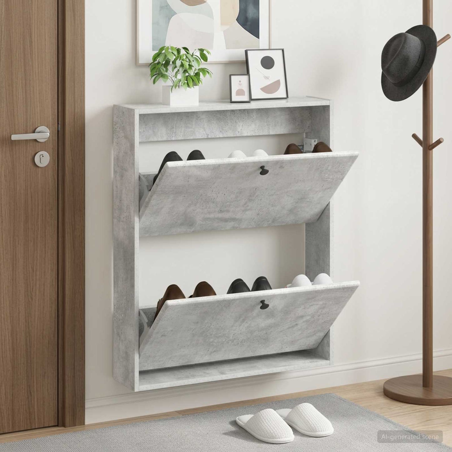 Wall-Mounted Shoe Cabinet BREDA 71 x 17 x 86 cm Engineered Wood