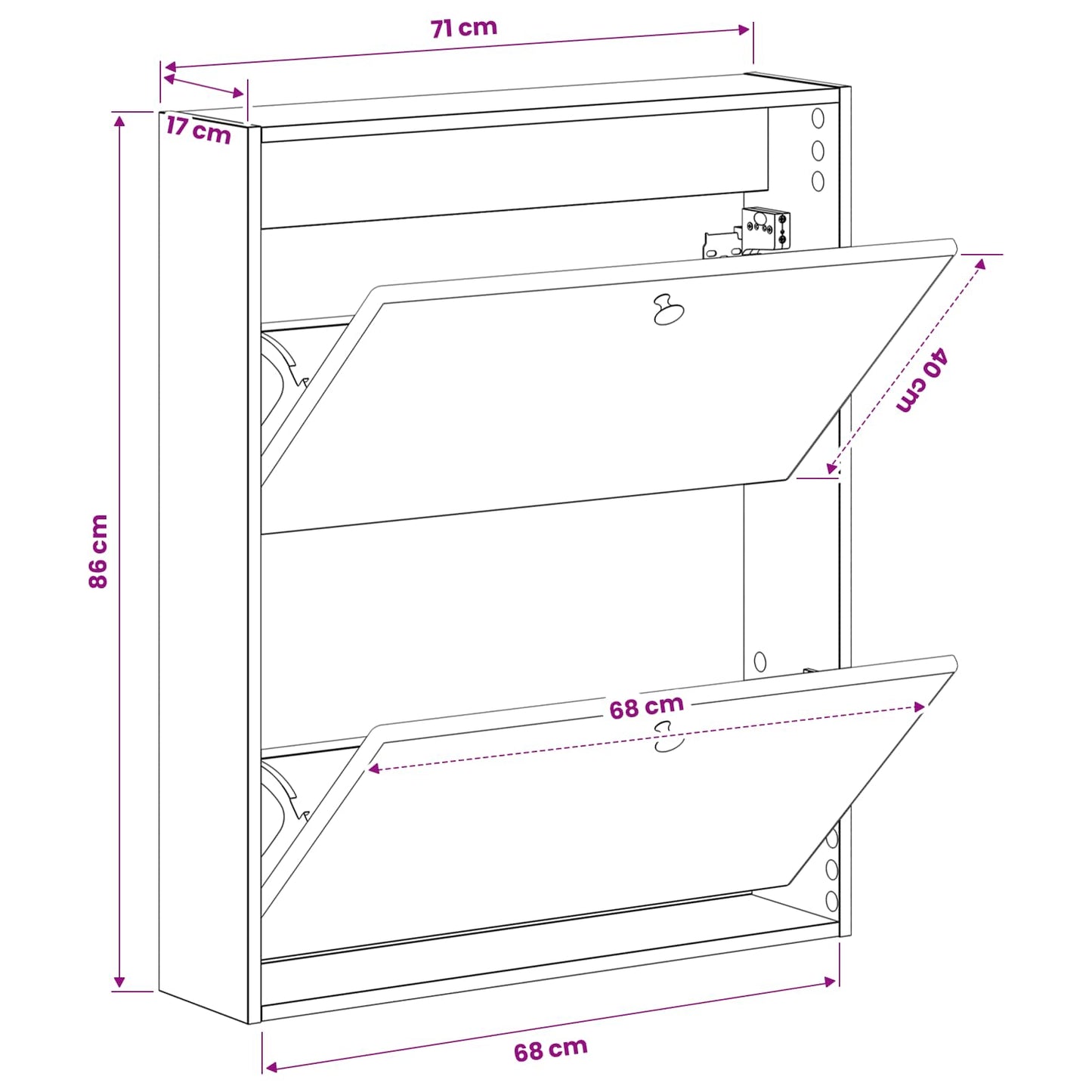 Wall-Mounted Shoe Cabinet BREDA 71 x 17 x 86 cm Engineered Wood