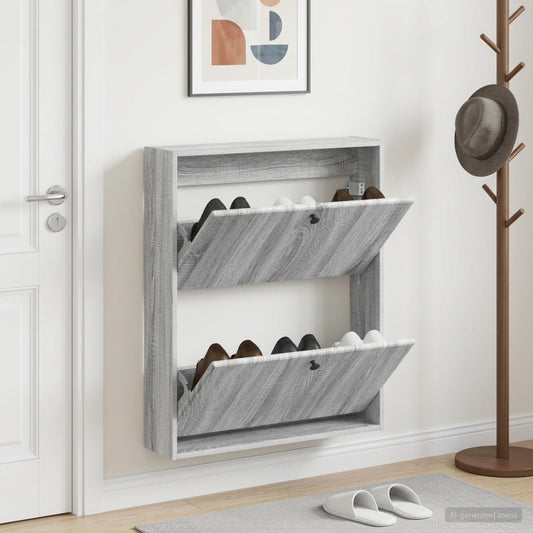Wall-Mounted Shoe Cabinet BREDA 71 x 17 x 86 cm Engineered Wood