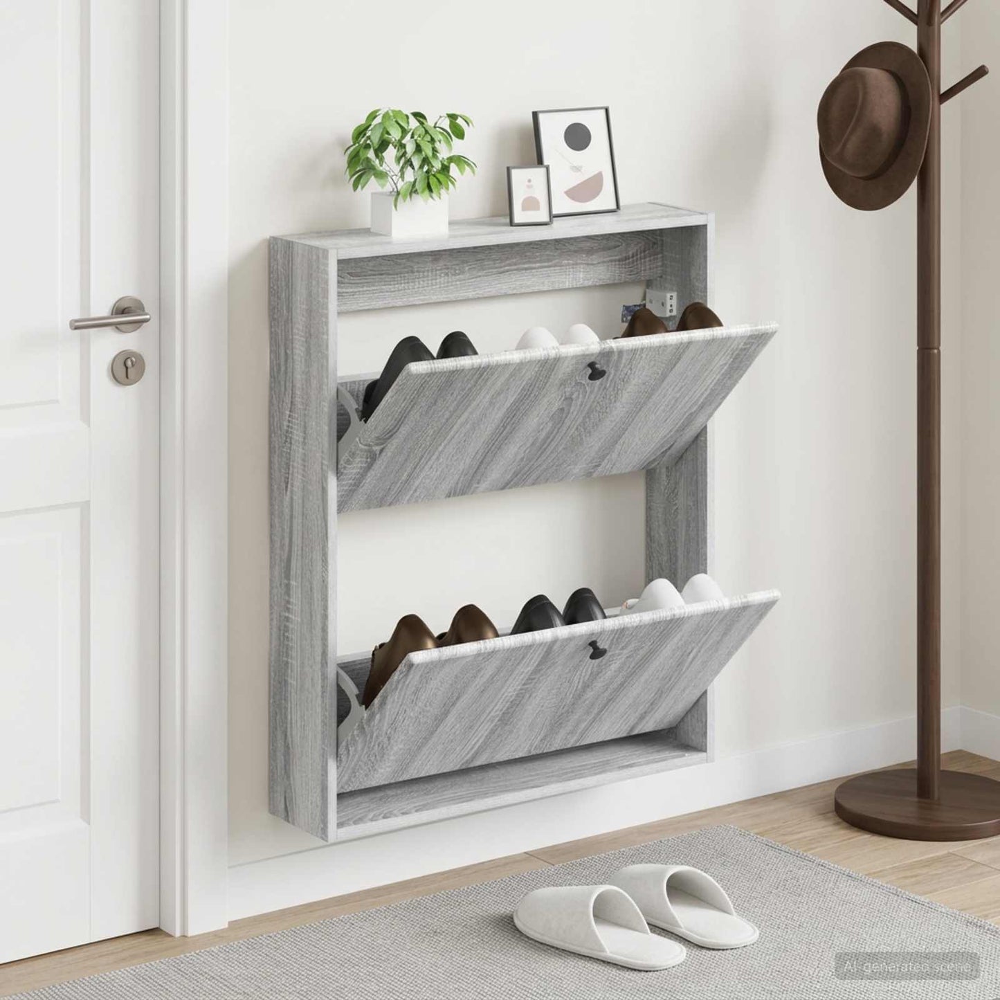 Wall-Mounted Shoe Cabinet BREDA 71 x 17 x 86 cm Engineered Wood