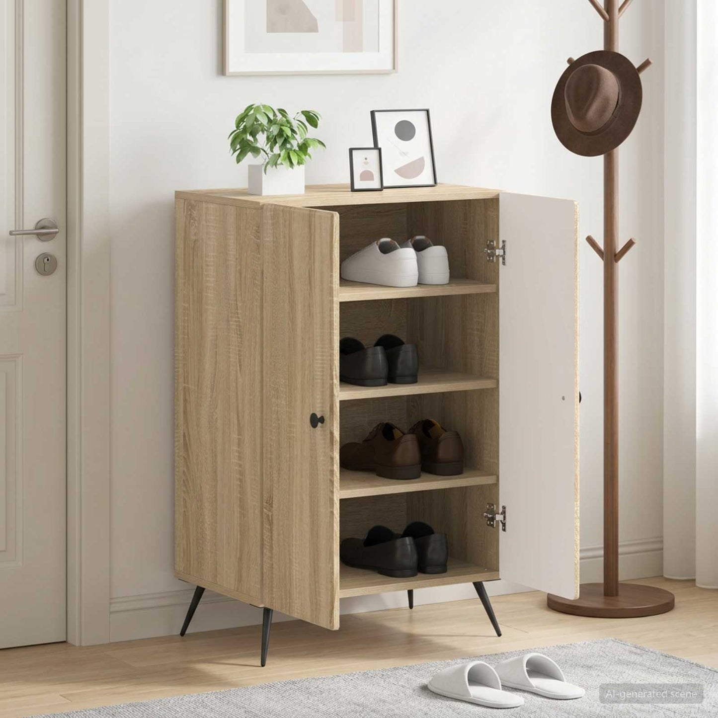 Shoe Cabinet BREDA 59.5 x 39.5 x 90 cm Engineered Wood