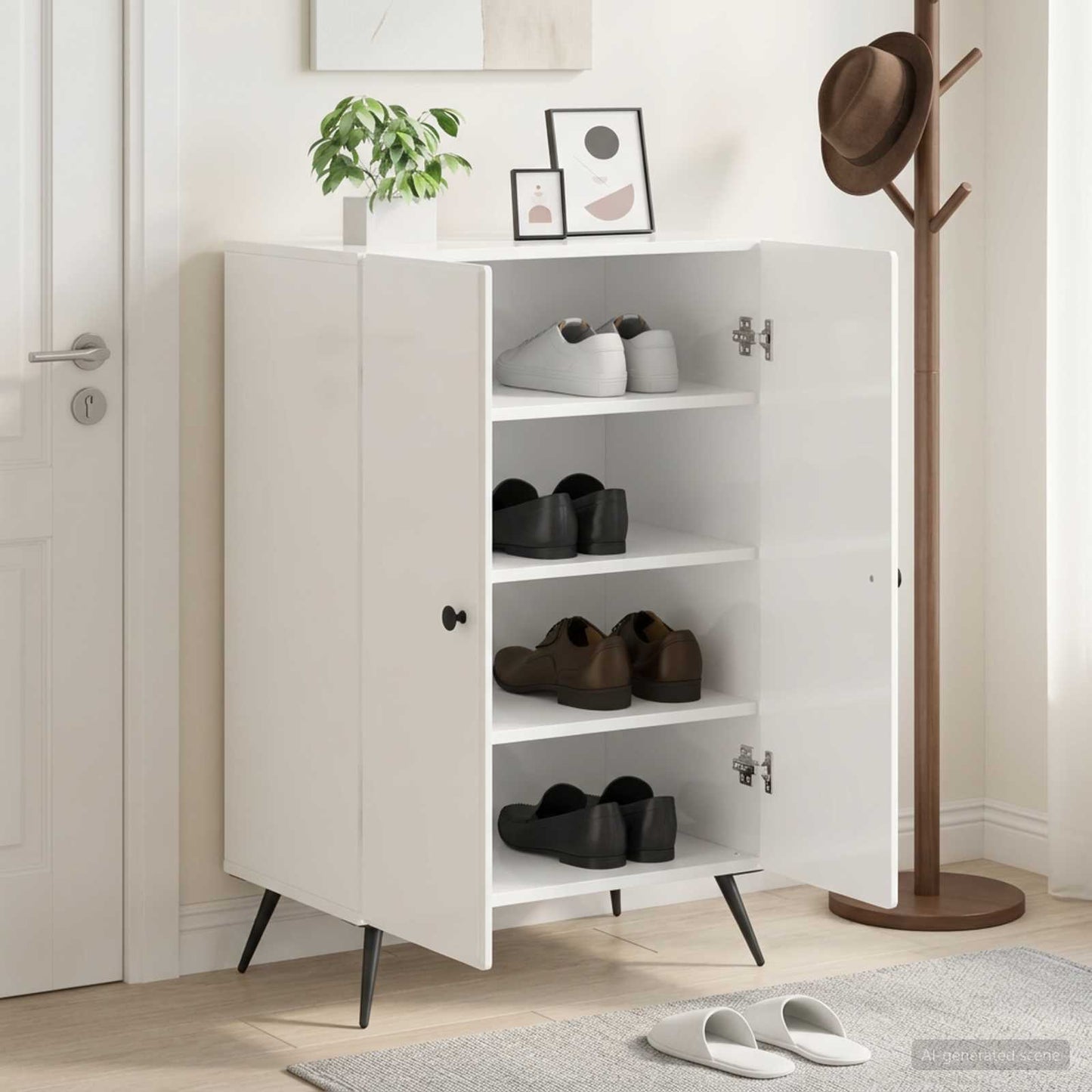 Shoe Cabinet BREDA 59.5 x 39.5 x 90 cm Engineered Wood