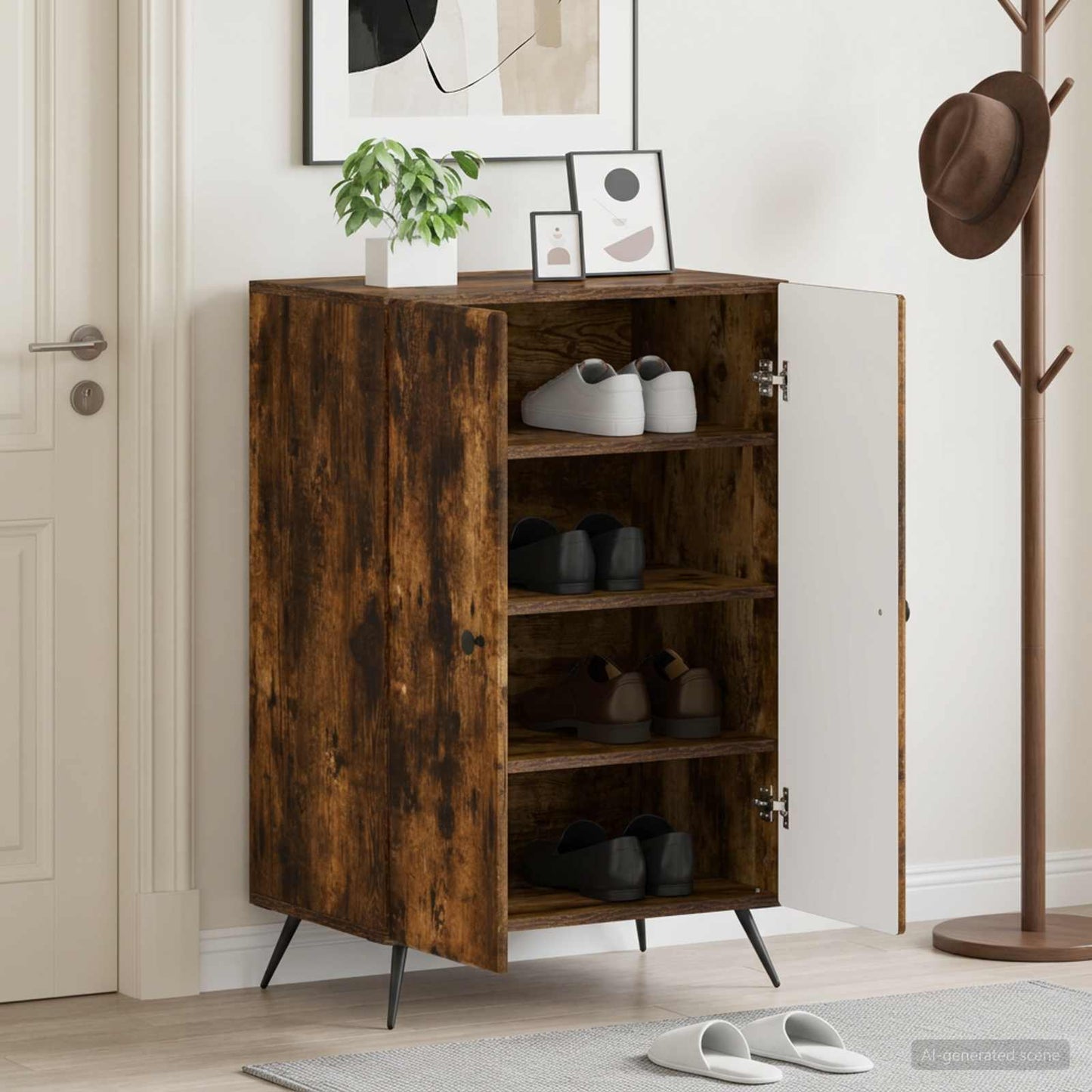 Shoe Cabinet BREDA 59.5 x 39.5 x 90 cm Engineered Wood