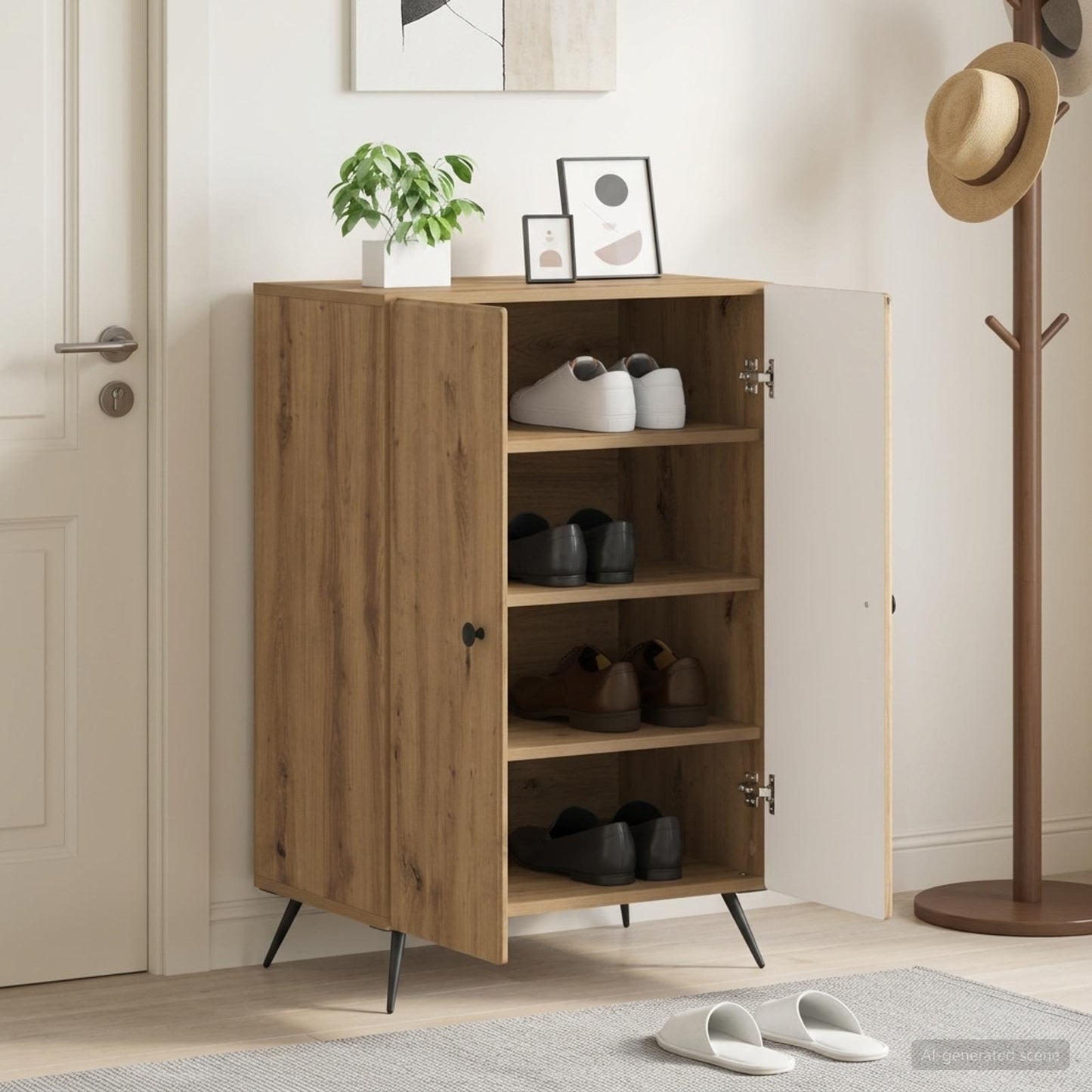 Shoe Cabinet BREDA 59.5 x 39.5 x 90 cm Engineered Wood