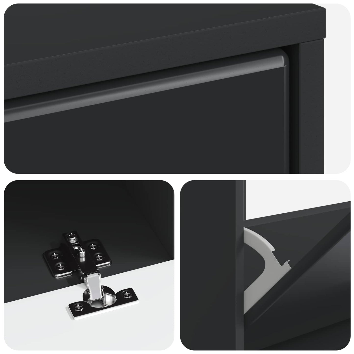 Shoe Cabinet BREDA 78 x 24 x 103 cm Engineered Wood Black