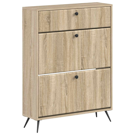 Shoe Cabinet BREDA 78 x 24 x 103 cm Engineered Wood Sonoma Oak