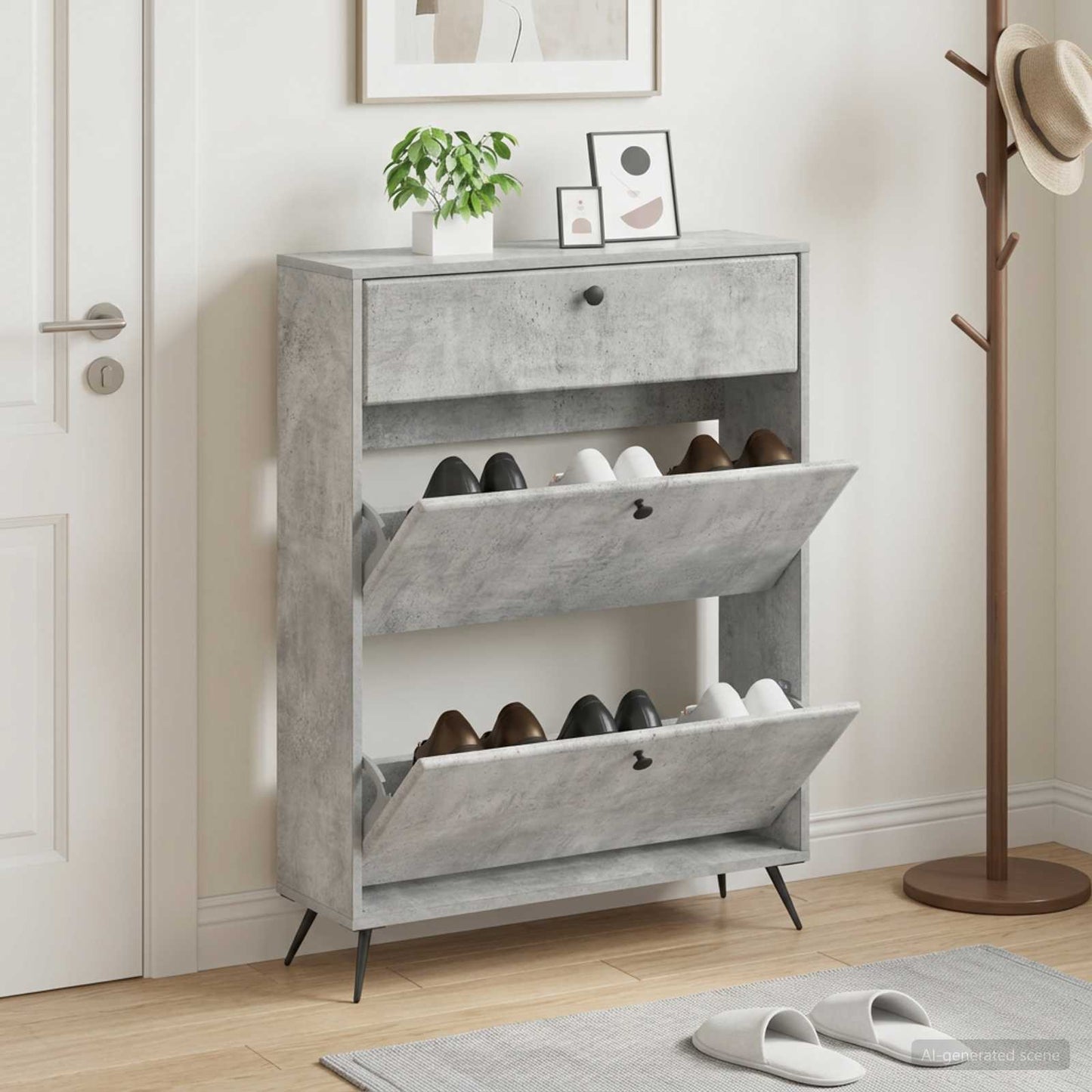 Shoe Cabinet BREDA 78 x 24 x 103 cm Engineered Wood