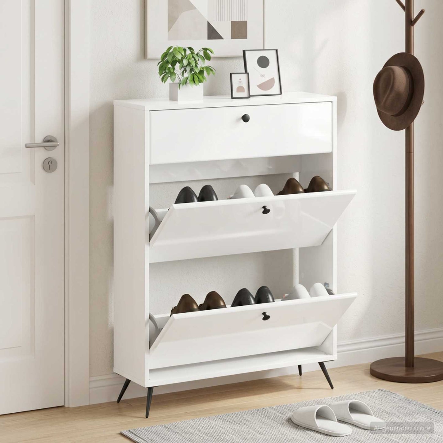 Shoe Cabinet BREDA 78 x 24 x 103 cm Engineered Wood