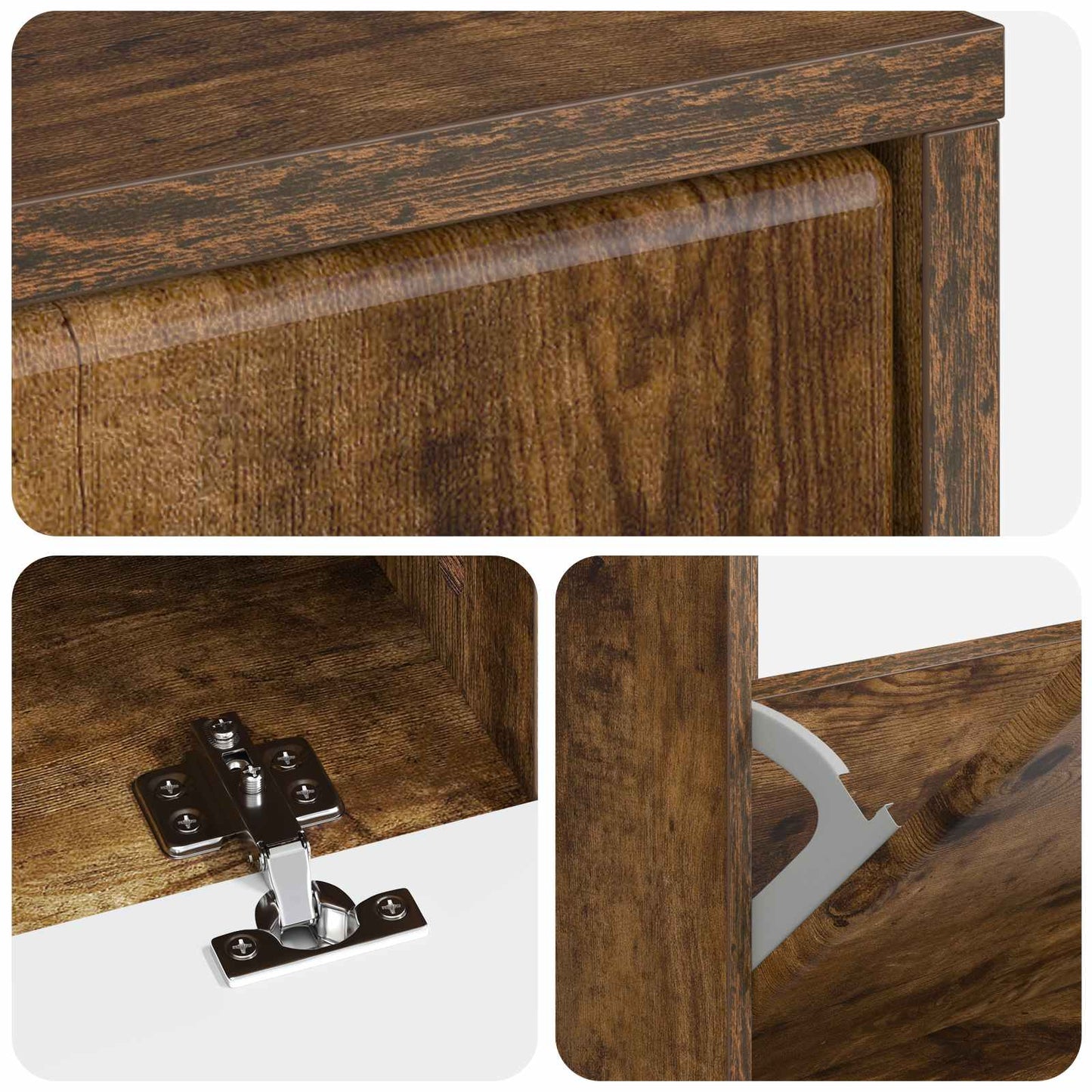 Shoe Cabinet BREDA 78 x 24 x 103 cm Engineered Wood Smoked Oak