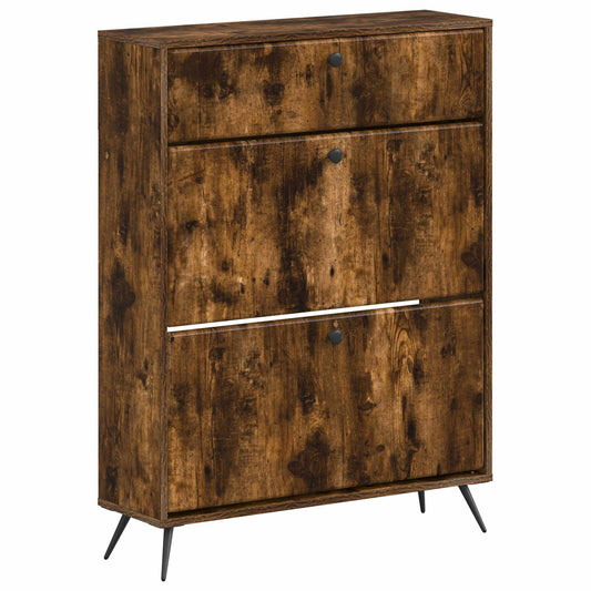 Shoe Cabinet BREDA 78 x 24 x 103 cm Engineered Wood Smoked Oak
