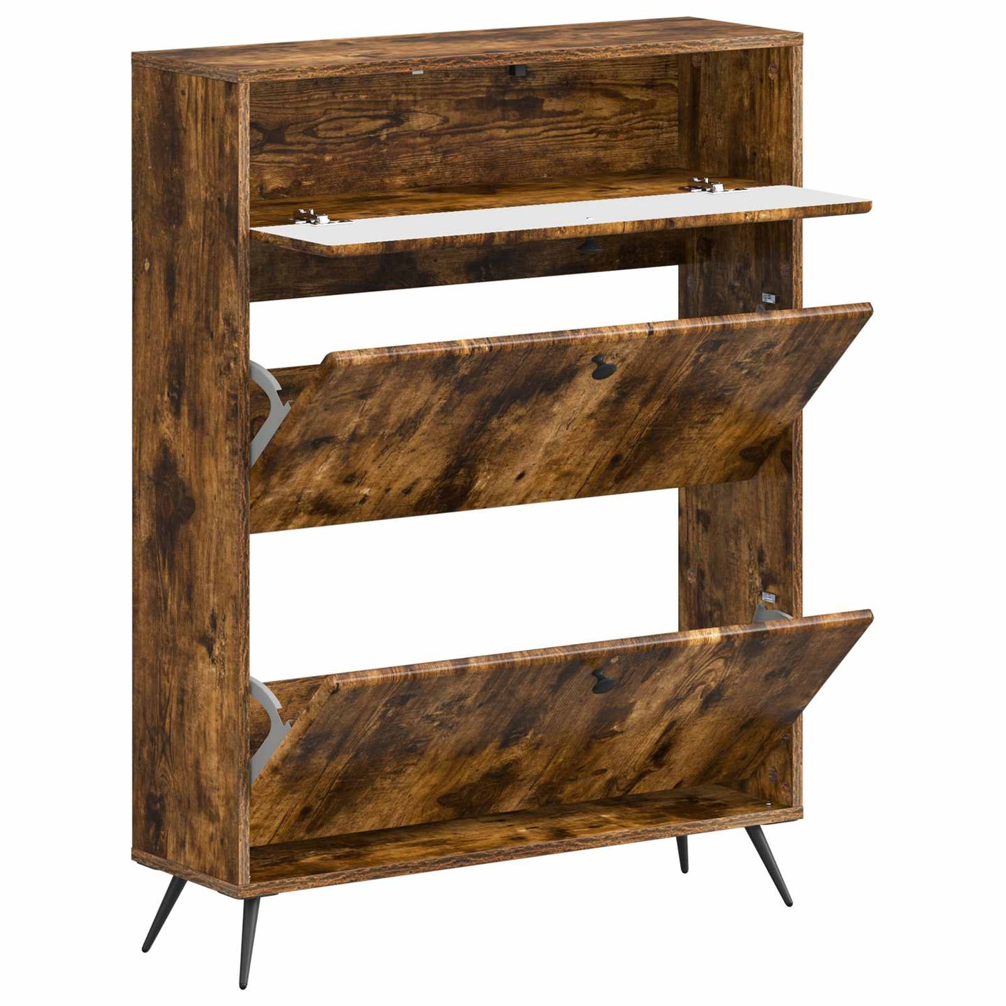 Shoe Cabinet BREDA 78 x 24 x 103 cm Engineered Wood Smoked Oak