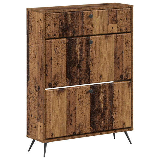 Shoe Cabinet BREDA 78 x 24 x 103 cm Engineered Wood Old Wood
