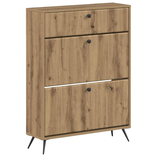 Shoe Cabinet BREDA 78 x 24 x 103 cm Engineered Wood Artisan Oak