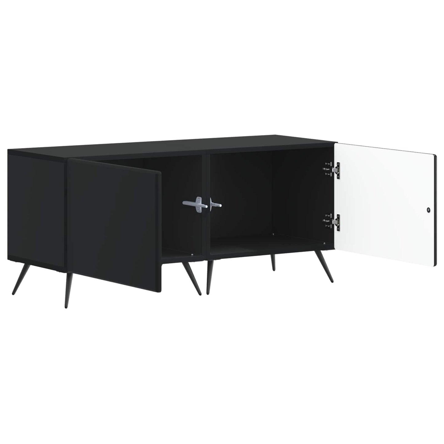 TV Cabinet Black Engineered Wood