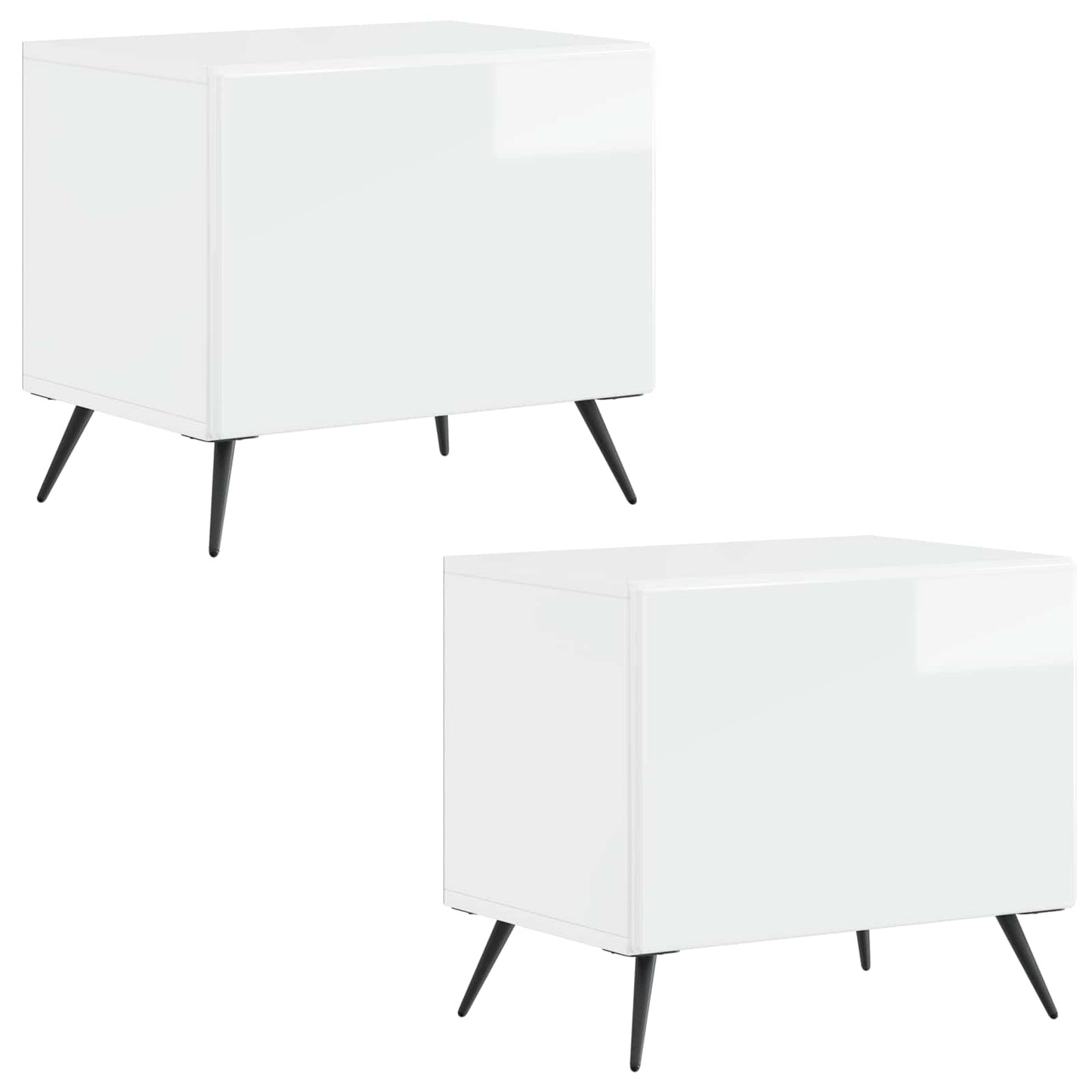 TV Cabinet High Gloss White Engineered Wood