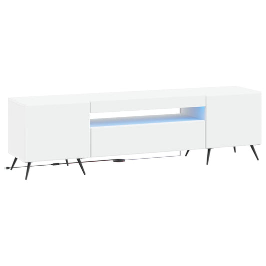 LED TV Cabinet White Engineered Wood