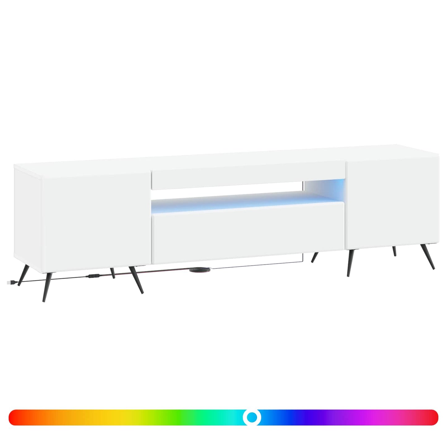 LED TV Cabinet White Engineered Wood