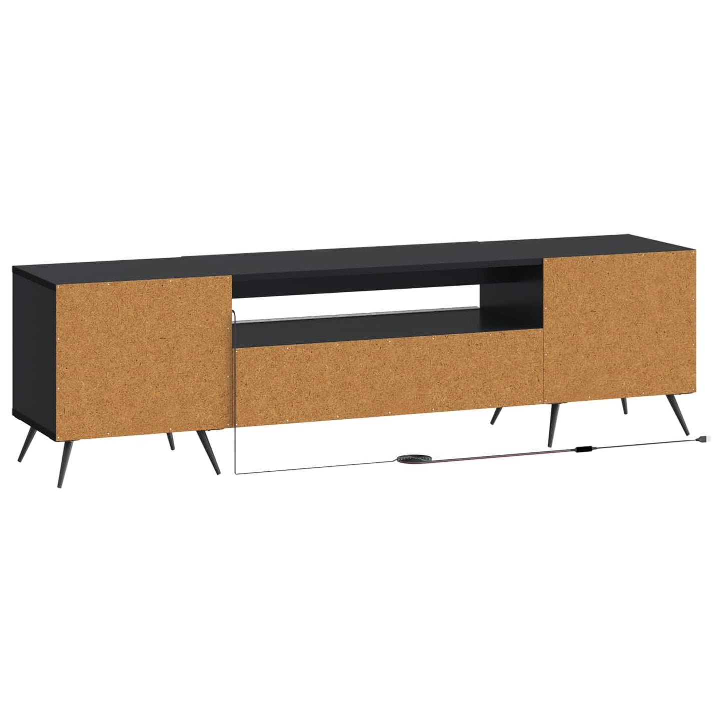 LED TV Cabinet Black Engineered Wood