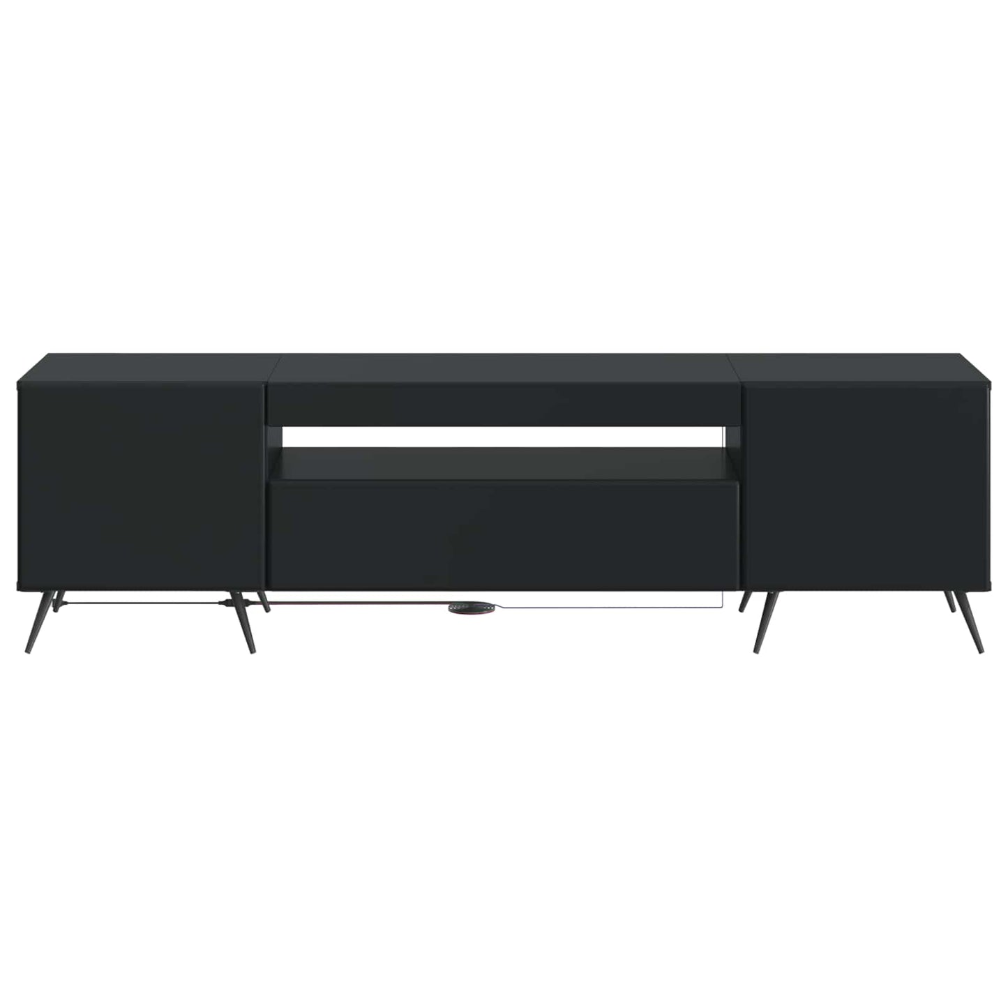 LED TV Cabinet Black Engineered Wood