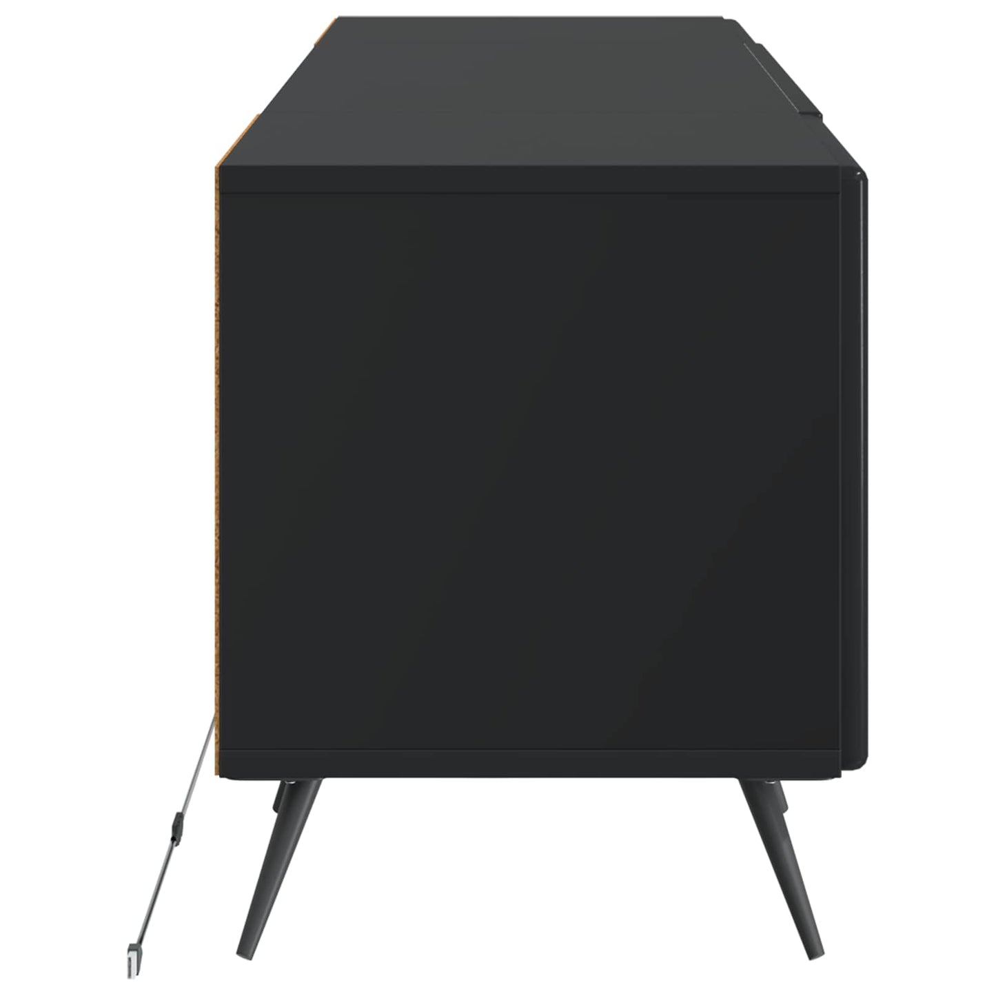 LED TV Cabinet Black Engineered Wood
