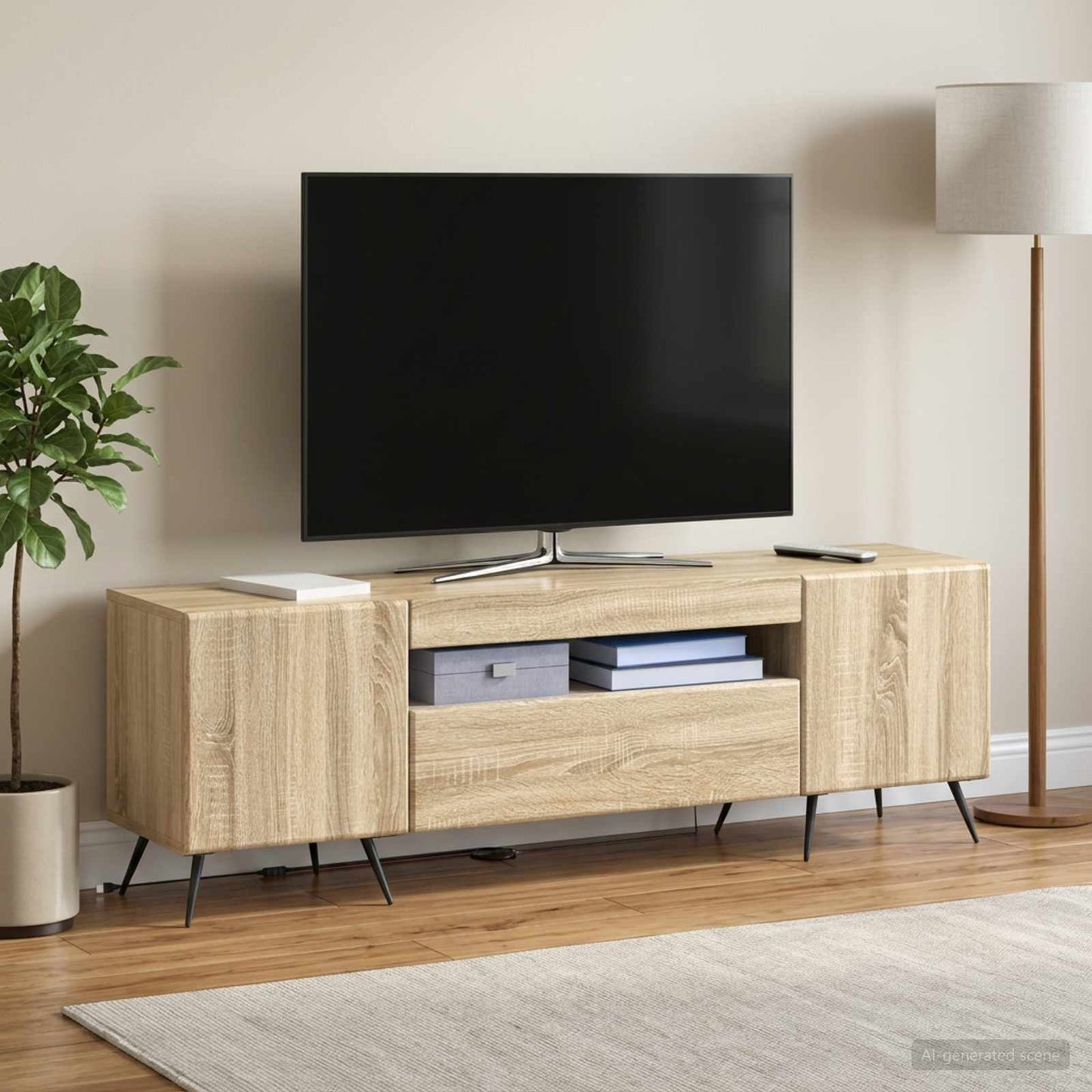 LED TV Cabinet Sonoma Oak Engineered Wood