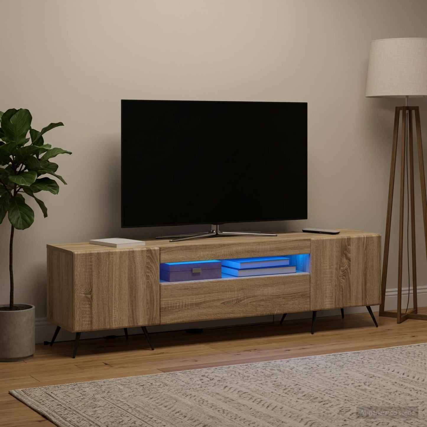 LED TV Cabinet Sonoma Oak Engineered Wood