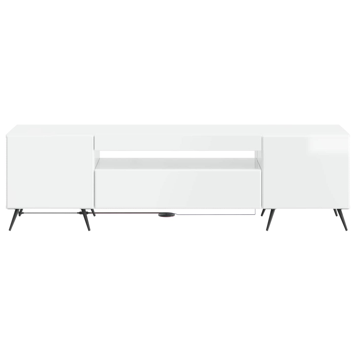 LED TV Cabinet High Gloss White Engineered Wood