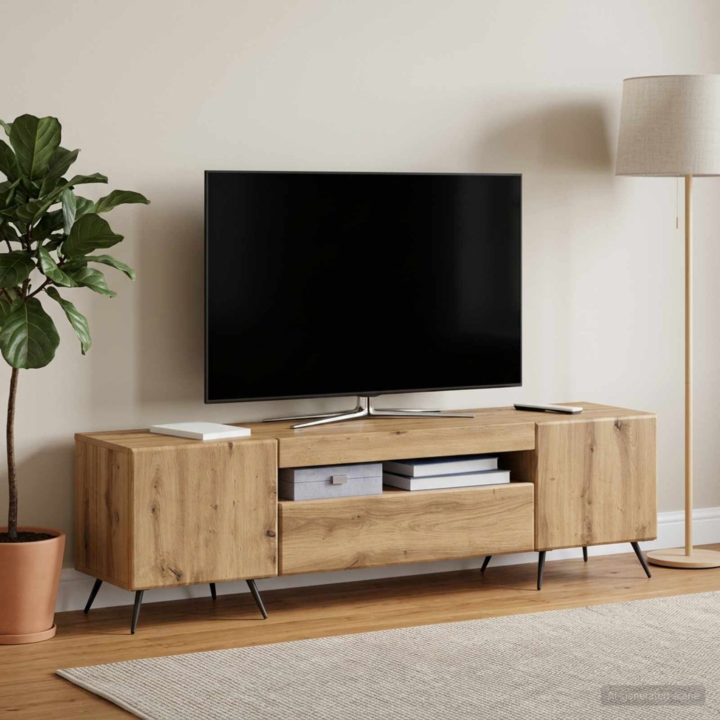 LED TV Cabinet Artisan Oak Engineered Wood
