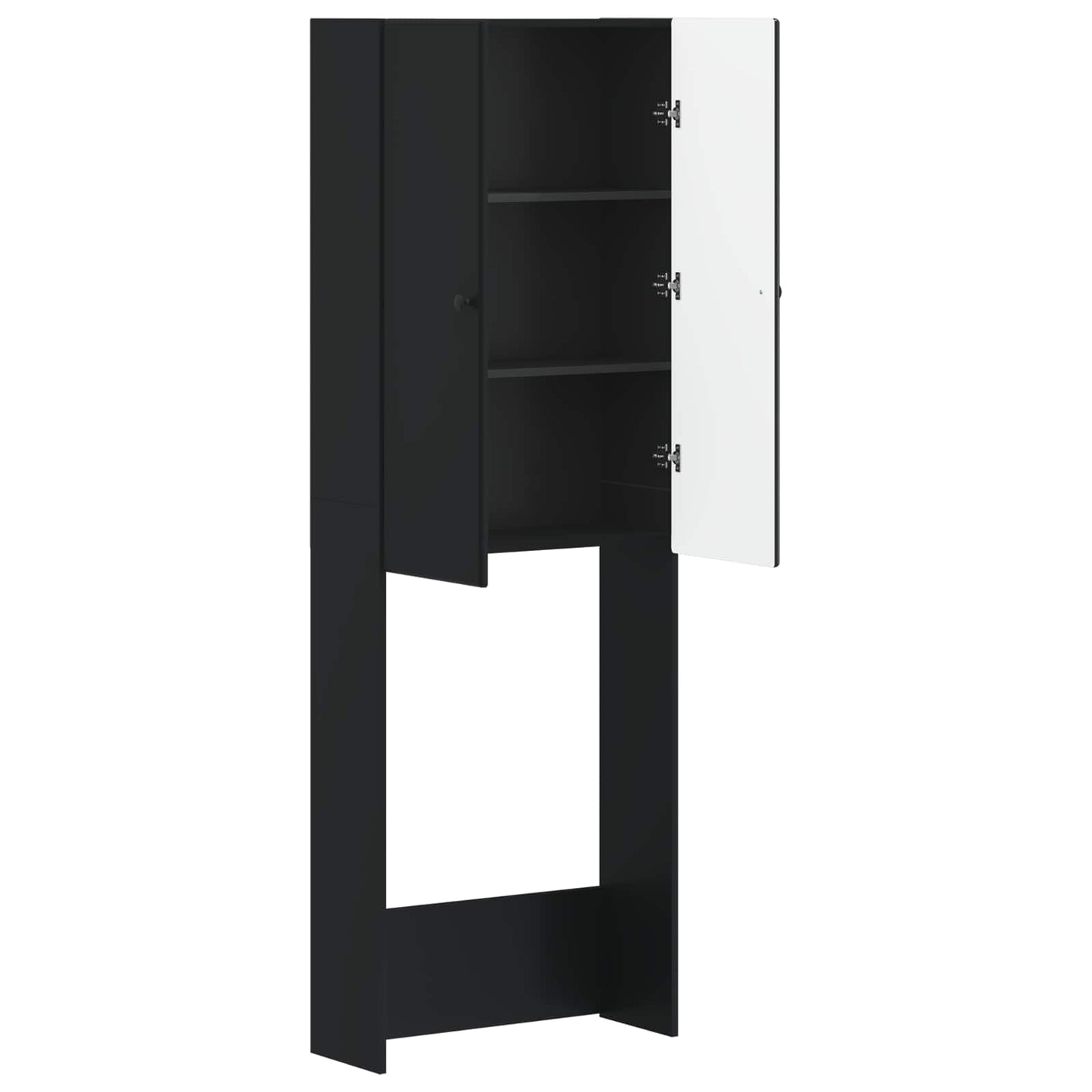 Toilet Cabinet BREDA Black 66 x 25.5 x 190 cm Engineered Wood