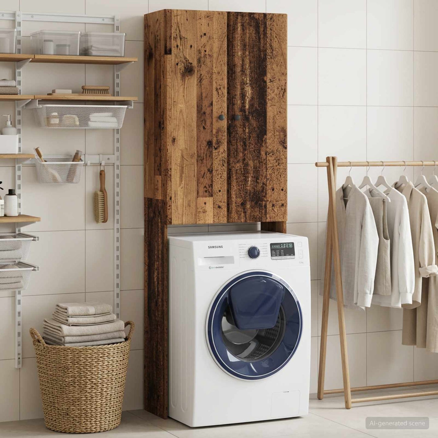 Toilet Cabinet BREDA Old Wood 66 x 25.5 x 190 cm