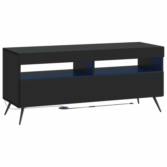 LED TV Cabinet Black Engineered Wood