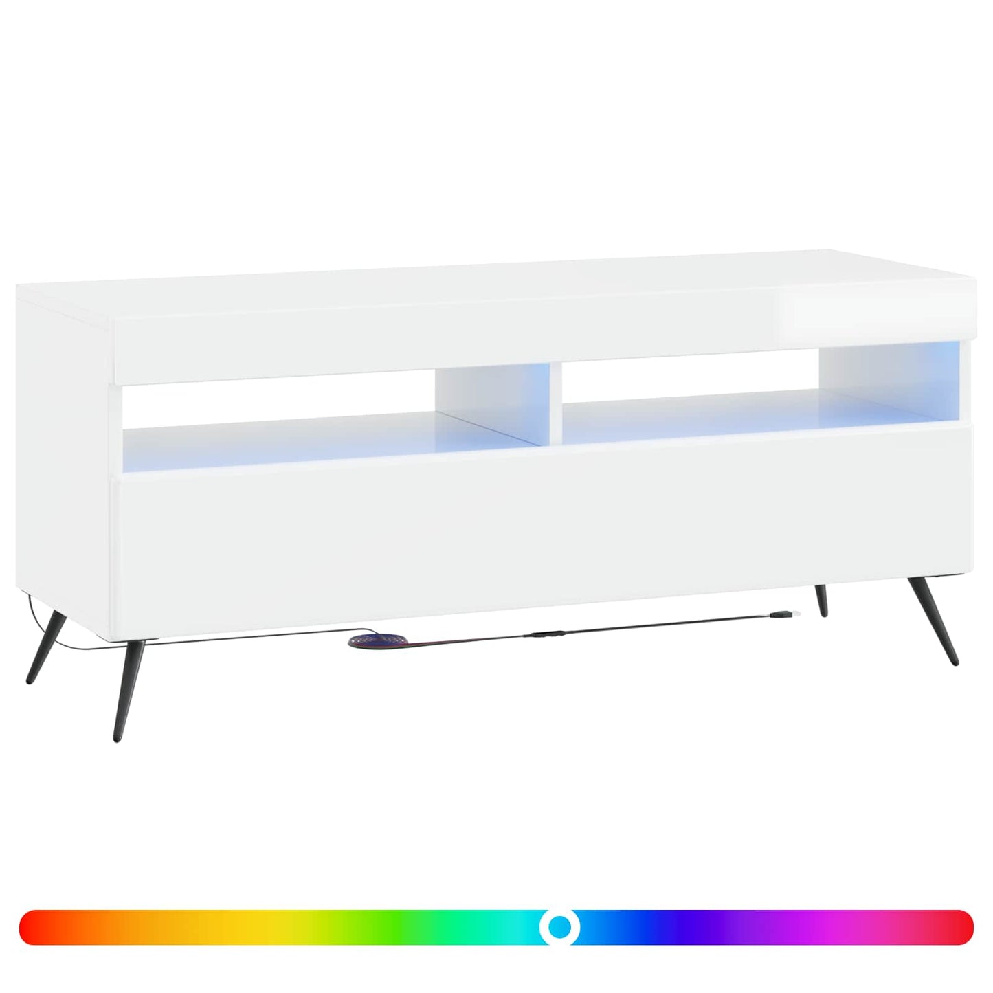 LED TV Cabinet High Gloss White Engineered Wood