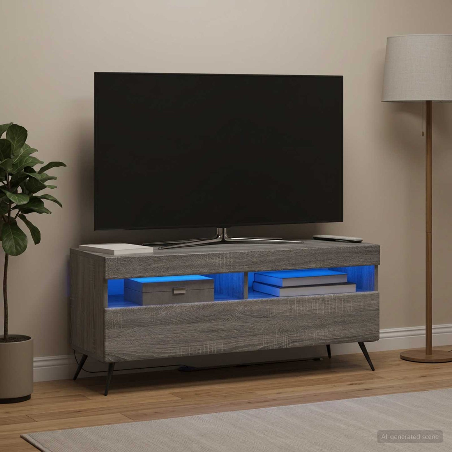 LED TV Cabinet Grey Sonoma Engineered Wood