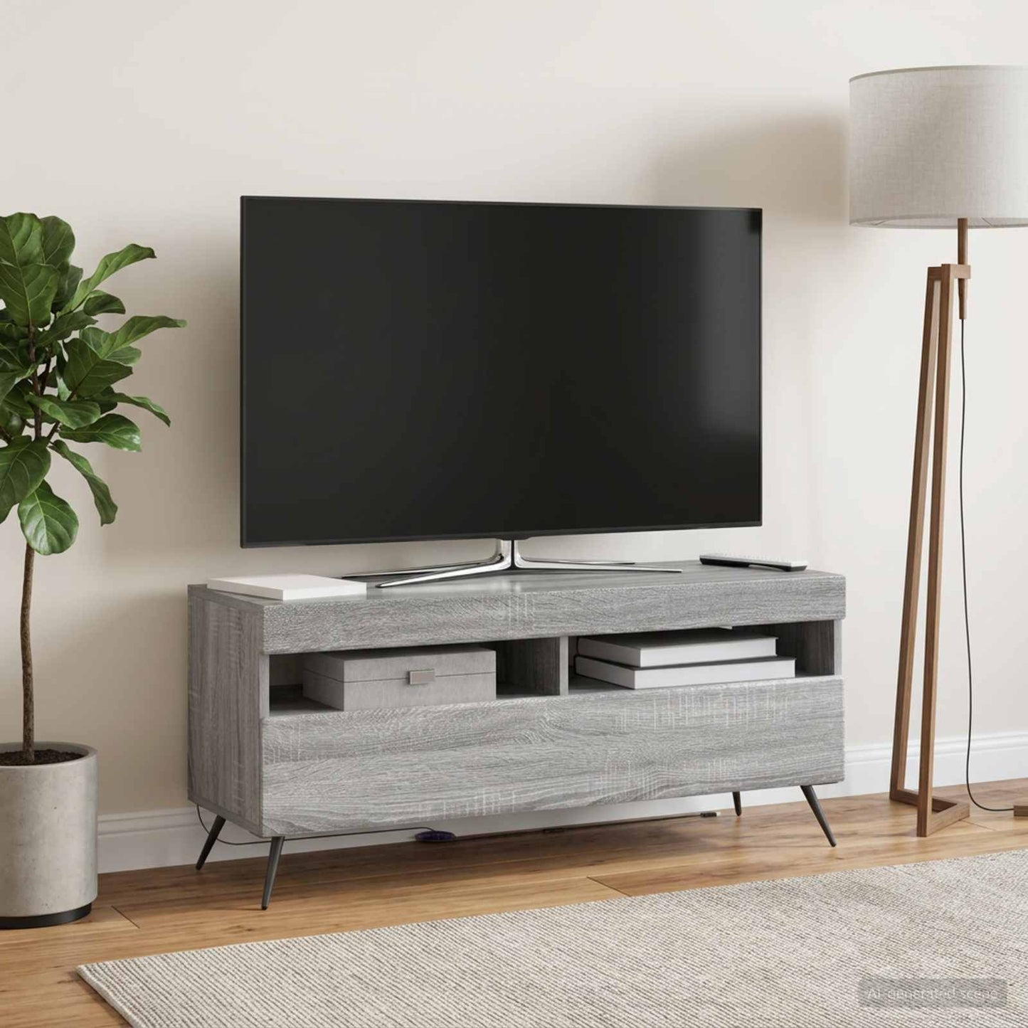LED TV Cabinet Grey Sonoma Engineered Wood