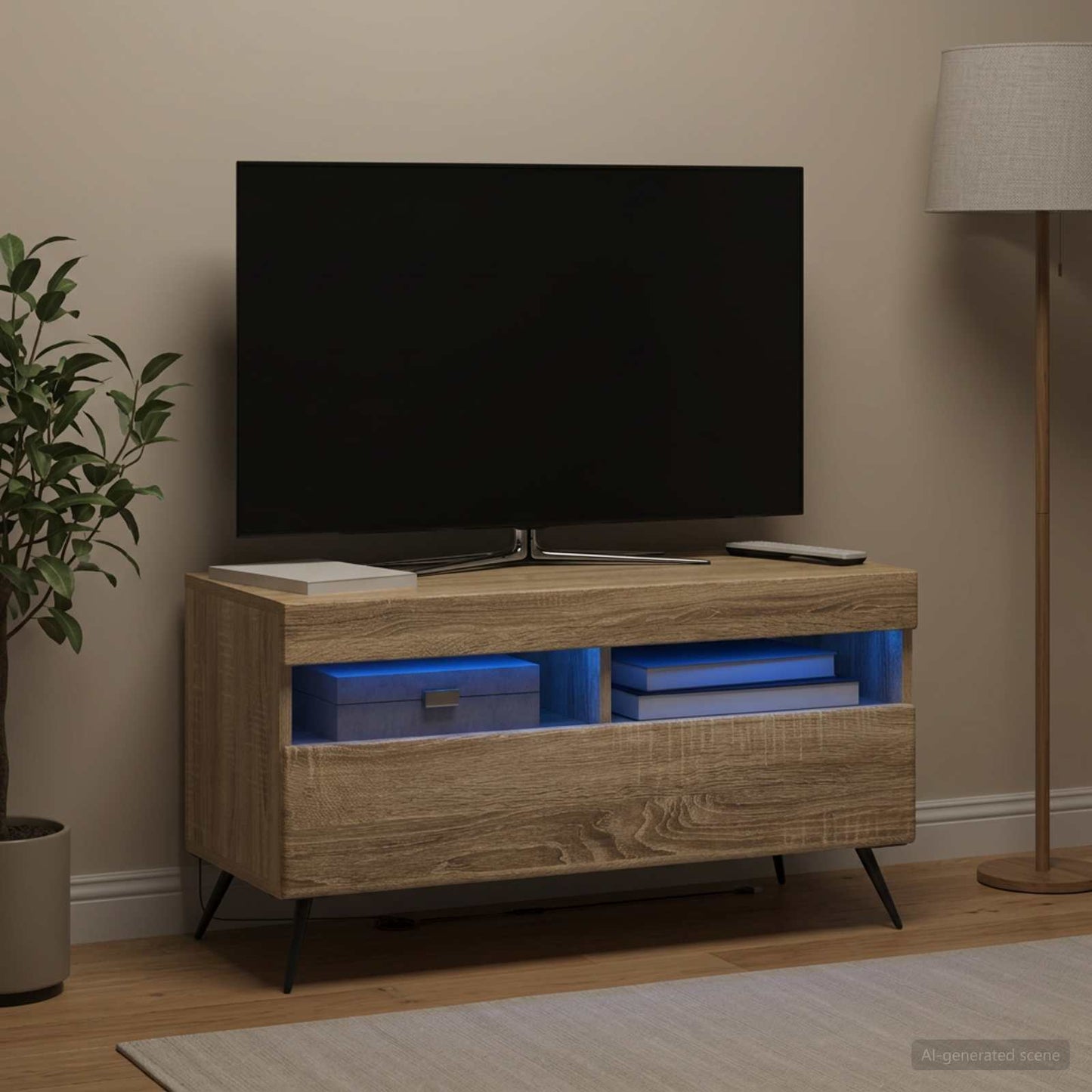 LED TV Cabinet Sonoma Oak Engineered Wood