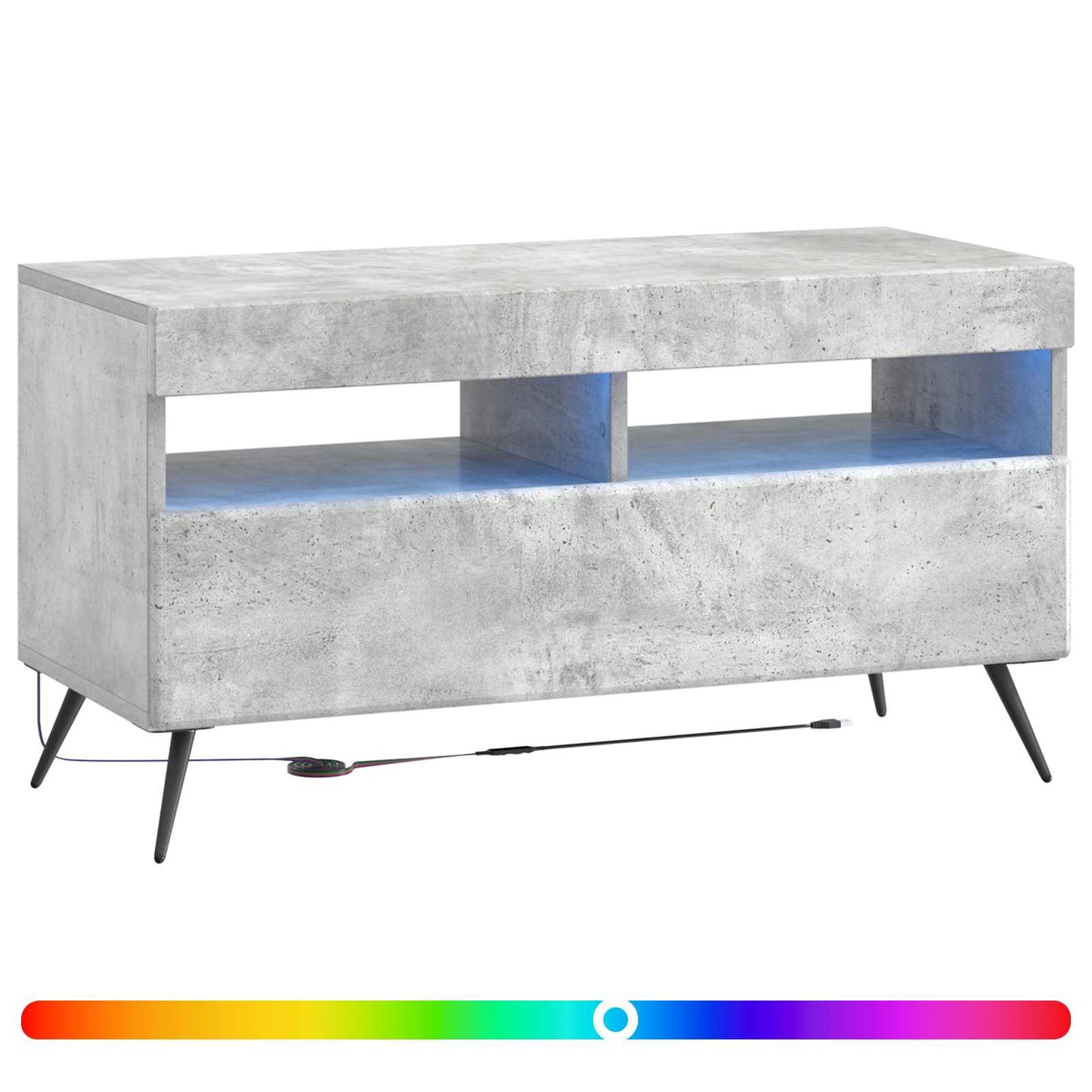 LED TV Cabinet Concrete Grey Engineered Wood