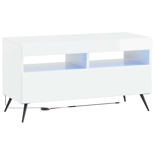 LED TV Cabinet BREDA High Gloss White Engineered Wood
