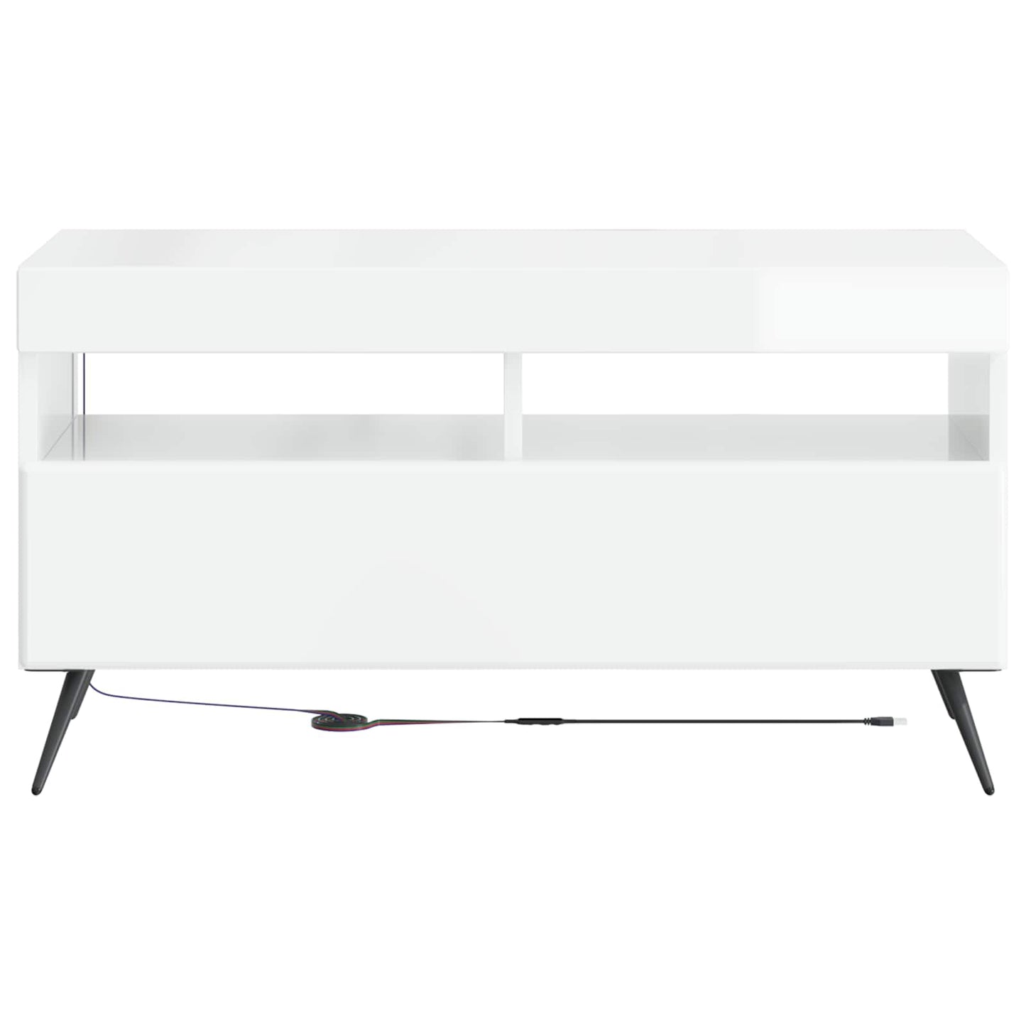 LED TV Cabinet High Gloss White Engineered Wood