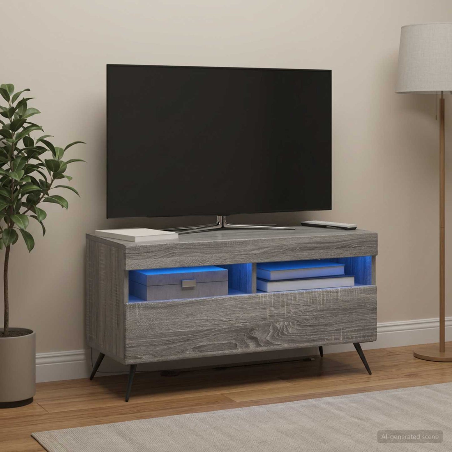 LED TV Cabinet Grey Sonoma Engineered Wood