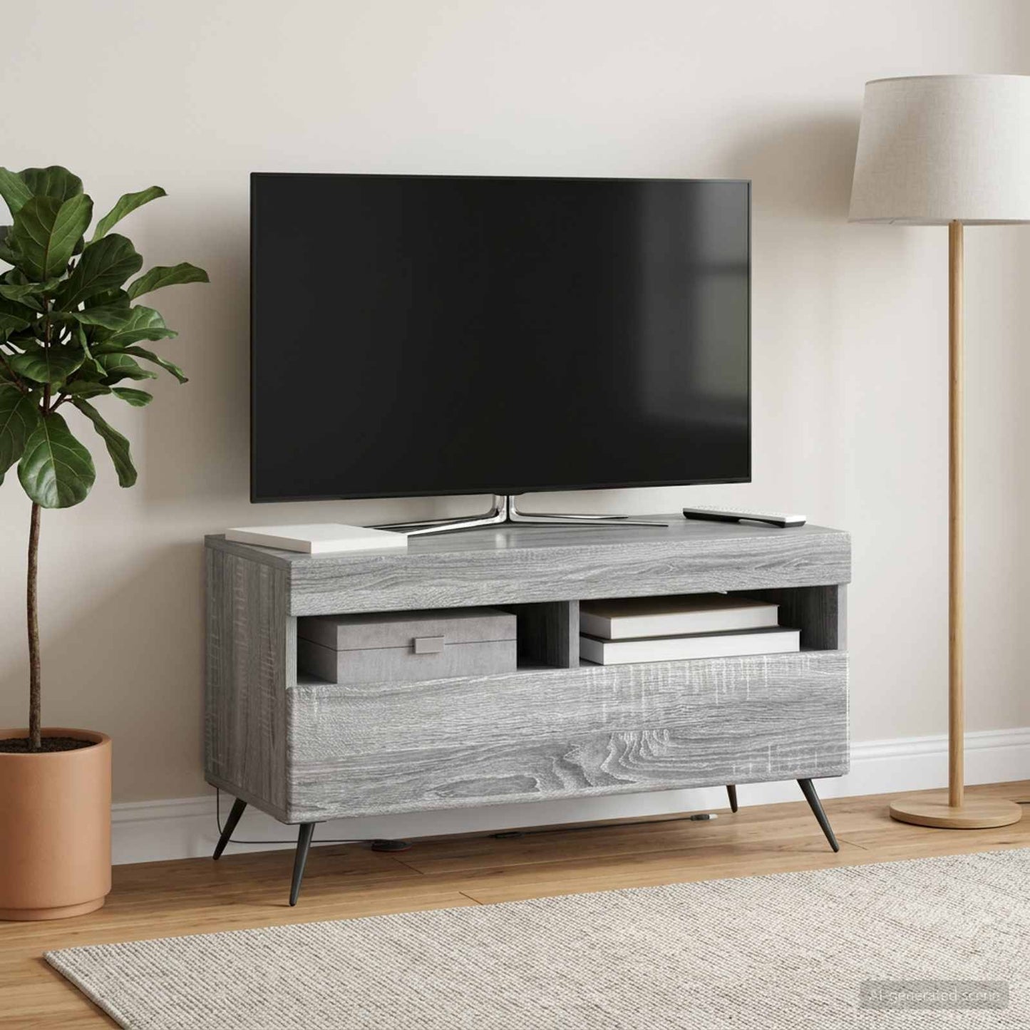 LED TV Cabinet Grey Sonoma Engineered Wood
